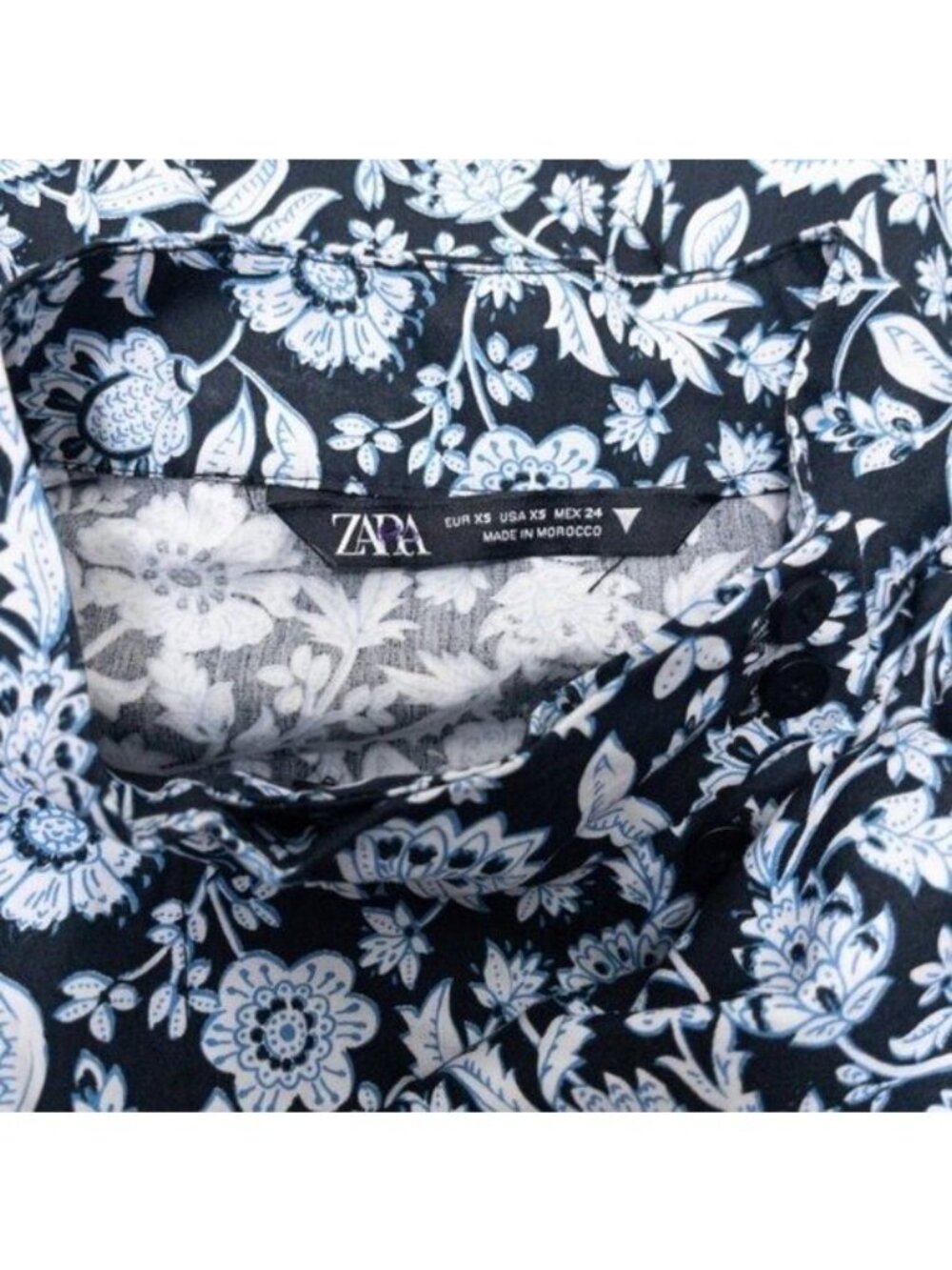 Zara Floral Poplin Ruffle Jumpsuit XS Blue Belted SS20 Blogger Fav TRF Cotton - Picture 6 of 15